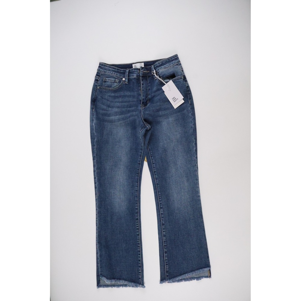 Short Story The Fine Print Jeans High Rise Step Hem Blue Denim 27P NWT
